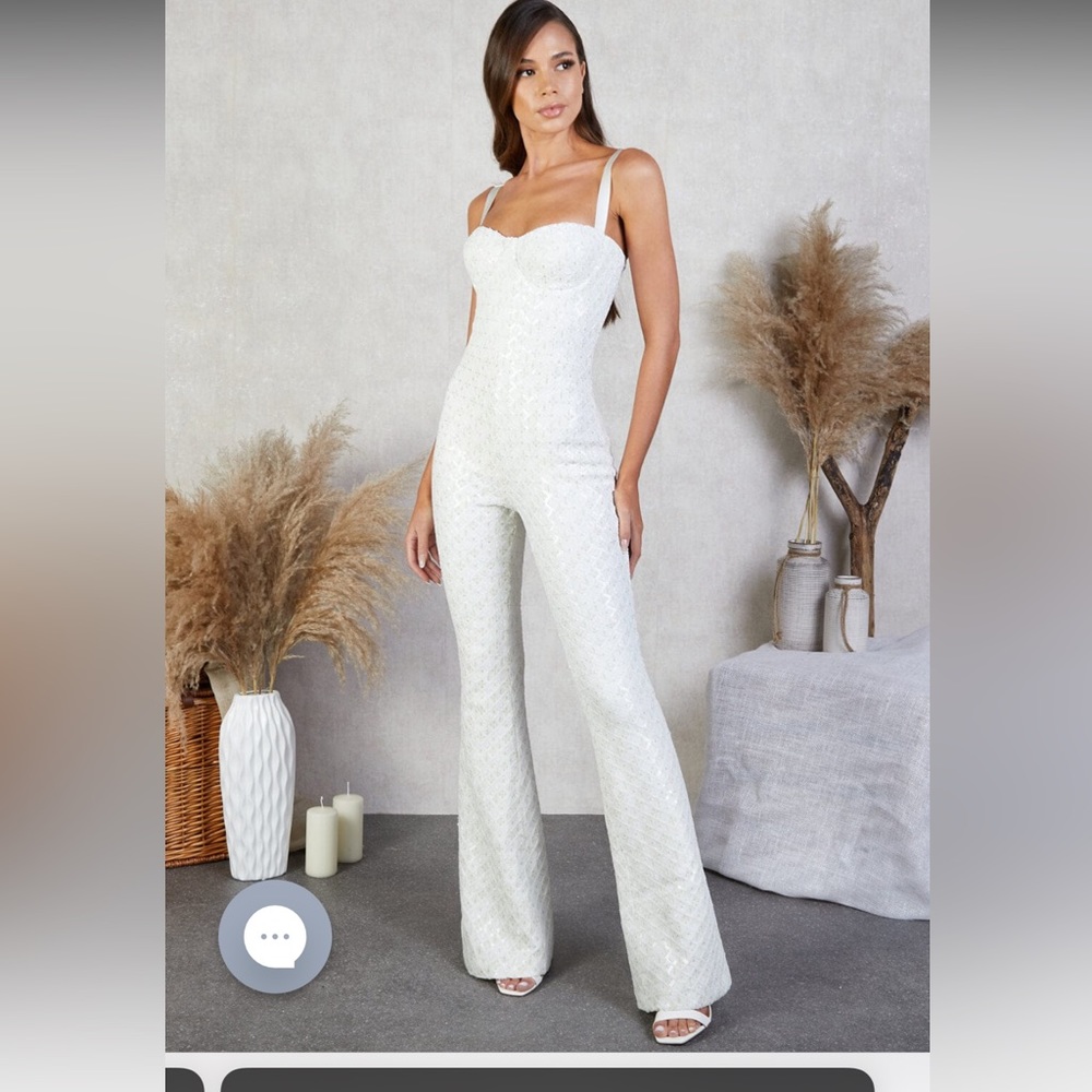 Nadine merabi hailey white jumpsuit never worn